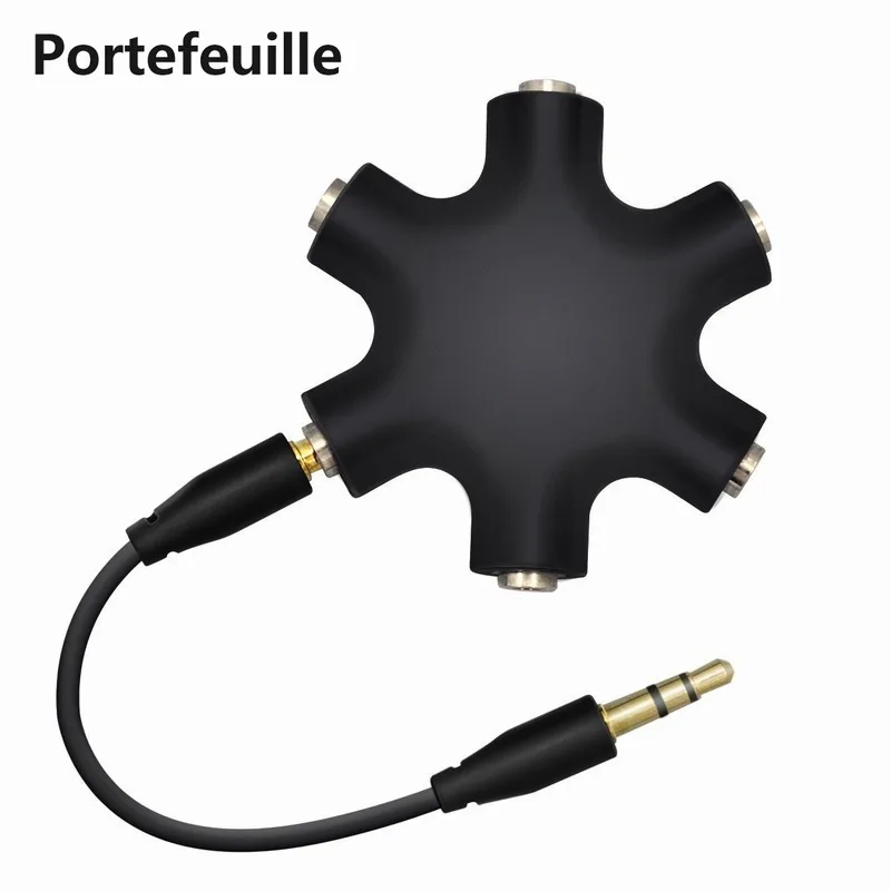 Portefeuille 1 to 5 Headphone Splitter 3.5mm Stereo Music Extension Adapter Converter For iPhone 6 6S Plus 5C 5S SE Earphone AUX (1)