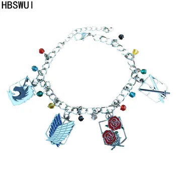 

HBSWUI Wholesale Free shipping 20pcs a lot Attack on Titan charm Bracelet DTHVFVF53