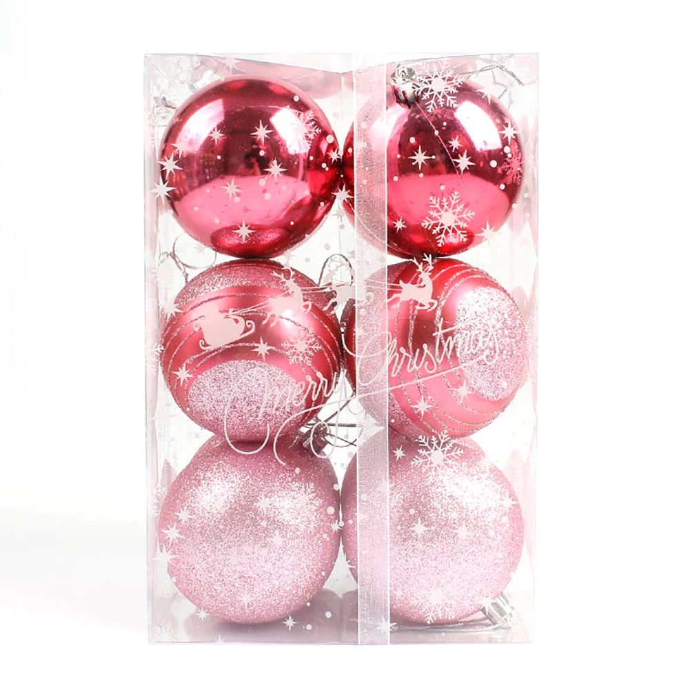 12Pcs 6cm Christmas Tree Ball Baubles Christmas Party Ornament For Festival Party Supplies Home Decoration Gifts 5 Colors