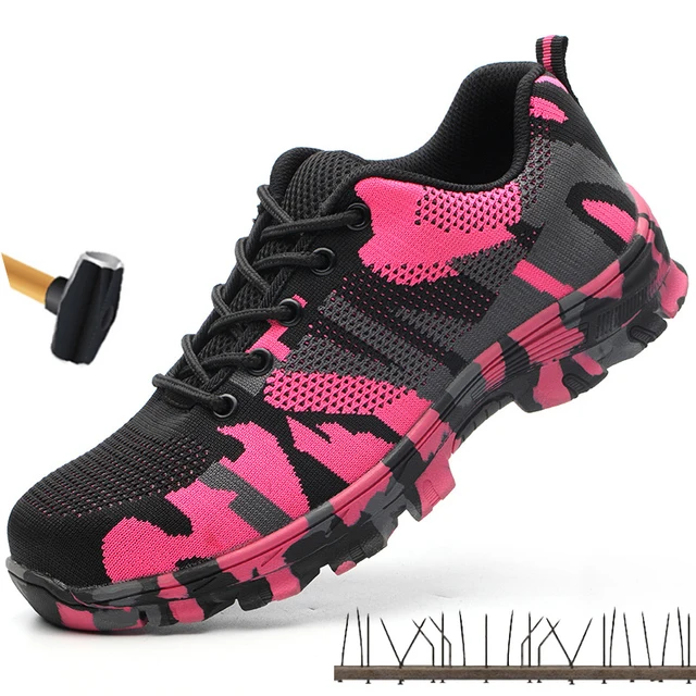 Women's Steel Toe Safety Shoes Breathable Anti-smash Work Boots