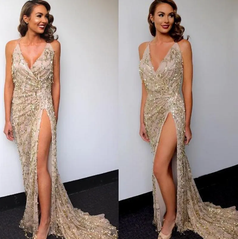 

Evening Party Club Elegant Dress 2019 Women Dress Vestidos De Festa Womens Sexy Dresses Gold Sequined Long Evening Maxi Dress