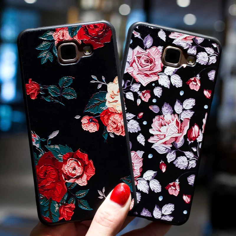 

New Rose Flowers 3D Relief TPU Case For Samsung Galaxy S7 Edge S8 Plus J3 J5 J7 2017 Silicone Soft Cover for Samsung A5 A7 2017