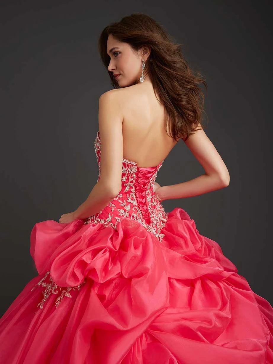 Новое поступление пышное платье из органзы сладкий 16 платье бальное платье на заказ аппликация из бисера складки Vestido дебютантка Q1057
