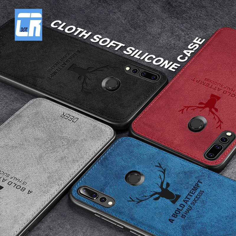 

Canvas Embossed Cloth Deer Phone Case for Huawei Mate 10 20 Lite Y9 2019 Y5 Y7 2018 Nova 4 Honor V20 10 V10 8 Note 10 Cases