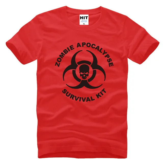 zombie apocalypse survival kit skull printed mens men t shirt tshirt