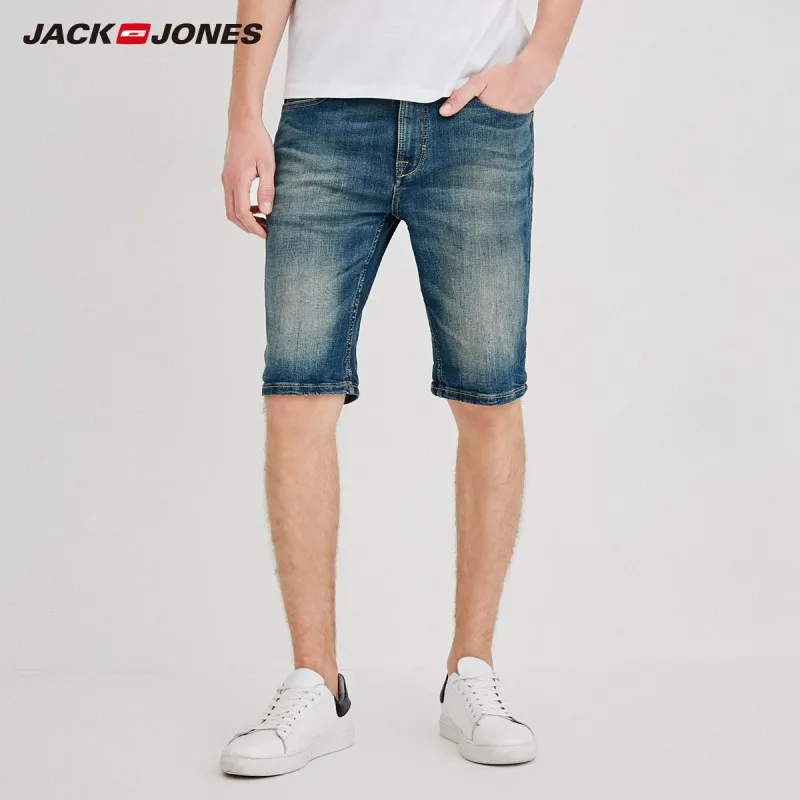 JackJones Для мужчин костюмы зауженного кроя из эластичной ткани на хлопковой основе плотно прилегает к телу ноги Джинсовые Шорты J | 218243511