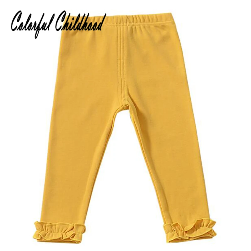 Adorable little girls pants cotton ruffles cuff princess girls legging