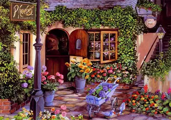 

Free shipping wall art garden flowers impression painting artwork printed oil painting WK-- (408)