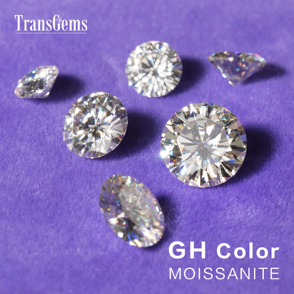 TransGems 1 pieza diámetro 8mm GH color ronda de corazones y flechas corte laboratorio crecido Moissanite para hacer joyería de 2 quilates - 4