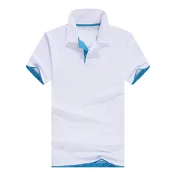 Мужские летние высококачественные повседневные рубашки поло с коротким рукавом для мужчин однотонные деловые брендовые рубашки поло из