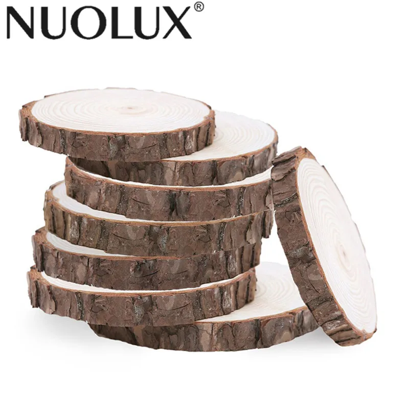 

20pcs 10-12CM Wooden Disks Crafts Paint Decor Wood Log Slices Discs Cutout Circle Round Large For Wedding DIY Decoration