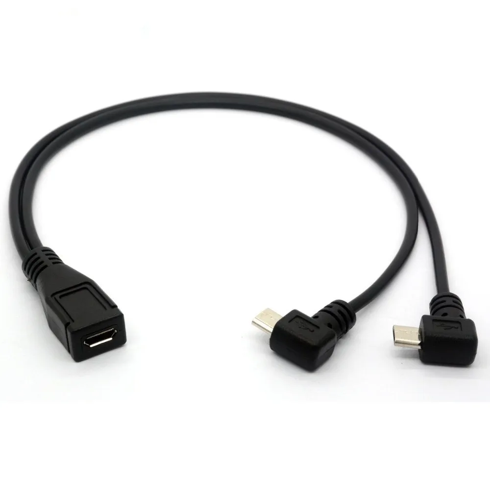 Кабель Micro USB 90 градусов кабель разветвитель 1 на 2 Y прямоугольный шнур для быстрой