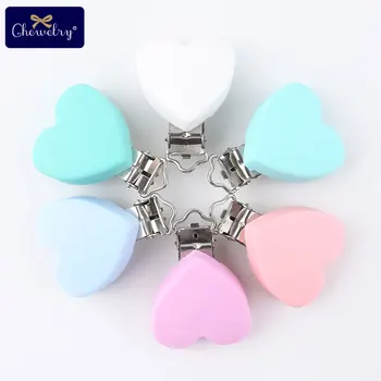 

Pacifier Clip Dummy Clip 1PC Heart Shaped Silicone Bead Baby Teether teething Accessories Clip Nipple Clasps Toy Holder Nipple
