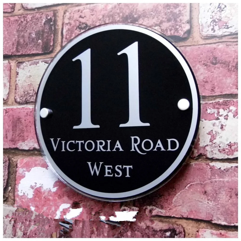 

Customized/Personalized Round Modern Clear Acrylic House Signs Door Plates Plaques with Colorful Films