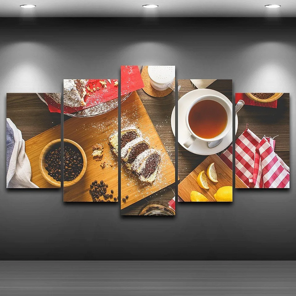 Panel-Printed-Home-Decor-Kitchen-restaurant-Giveaways-wall-sticker-5-Pieces-Canvas-Wall-Art-Coffee (1)