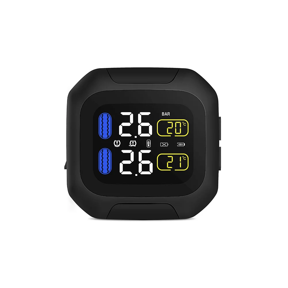 Najtaniej M3 wodoodporny system monitorowania ciśnienia w oponach motocyklowych w czasie rzeczywistym TPMS bezprzewodowy wyświetlacz LCD czujniki zewnętrzne