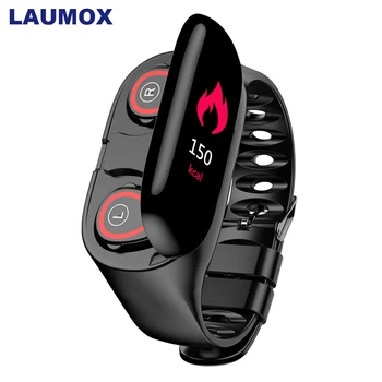 

LAUMOX M1 Wireless Bluetooth Earphone With Heart Rate Monitor Stereo Earbud Headset Long Time Standby Sport Watch Wristband Men