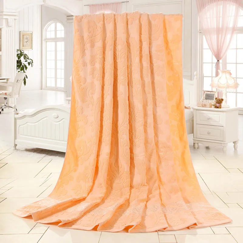 orange Хлопковое одеяло для детей, взрослых, полный размер, жаккард, летнее полотенце, одеяло s на кровать, диван, одеяло для путешествий, покрывало - Цвет: orange