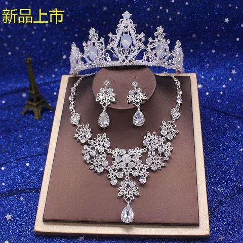 beautiful Tiaras Crown Jewelry Sets Bridal Wedding Necklaces Earrings set Fashion Hair Accessories Crowns NecklacesEarrings set (18)