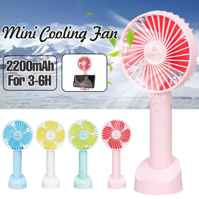 

Mini Fan 2200mAh Rechargeable USB Fan Portable Handheld Fan 3-Speed Mini USB Handy Small Desktop USB Cooling Fan Cooler