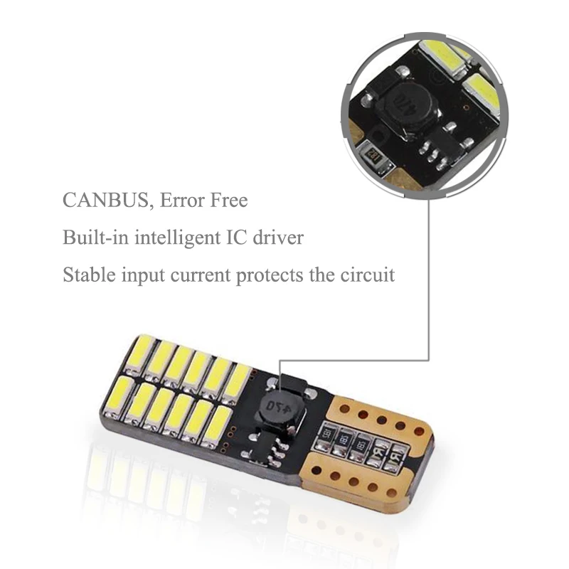 2x Canbus Автомобильный светодиодный светильник T10 W5W 24 светодиодный светильник для парковки для Ford Focus 2 1 Fiesta Mondeo 4 3 Transit Fusion Kuga Ranger Mustang KA S-max