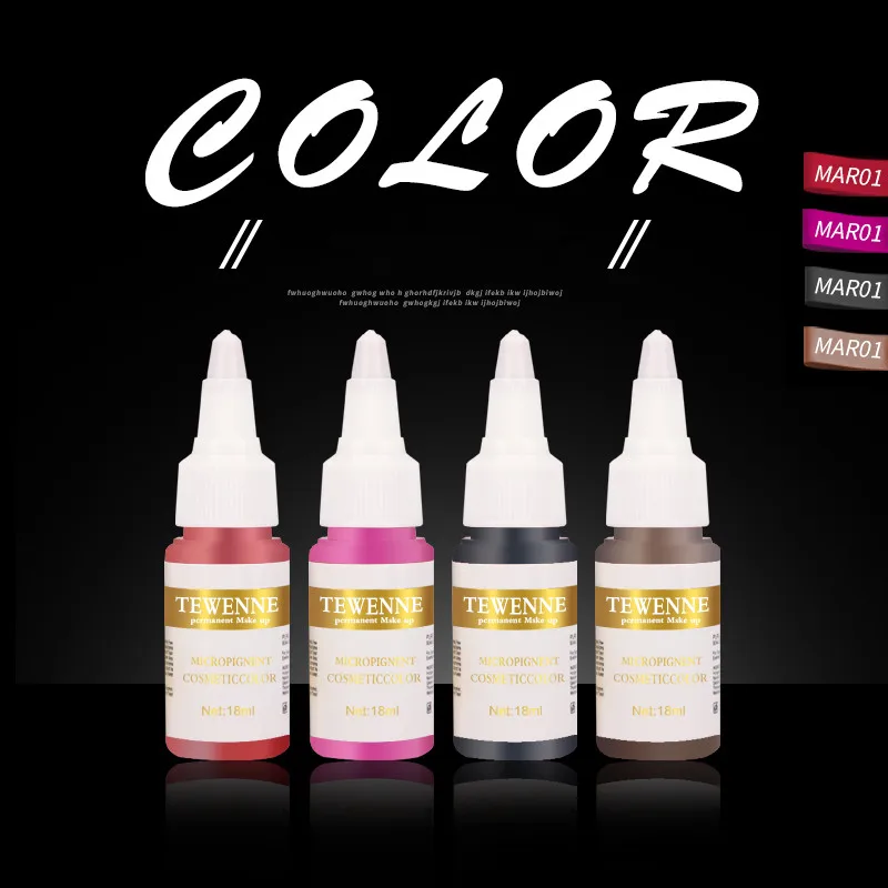 

TEWENNIE High-Quality Permanent Make-Up Tattoo Eyeliner Lip Eyebrow Tattoo Pigment Ink 19 Colors To Choose From Free Shipping