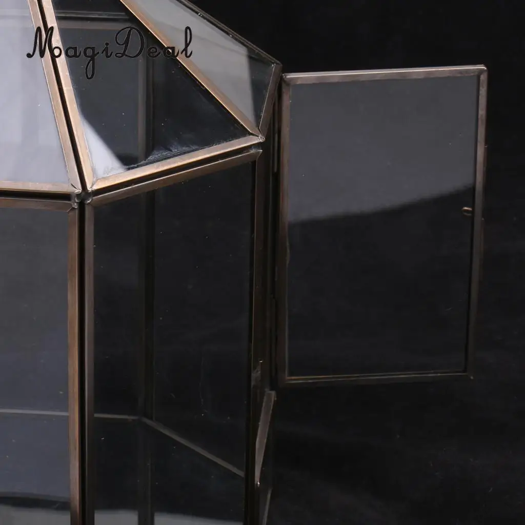 MagiDeal Geometric Terrarium Metal Faceted Succulent Plants Air Planter Anti Brass