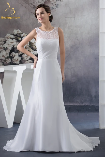 Bealegantom New Elegant White Chiffon Beach Wedding Dresses 2018 Bealegantom New Elegant White Chiffon Beach Wedding Dresses 2018 Lace Plus Size Bridal Gowns Vestido De