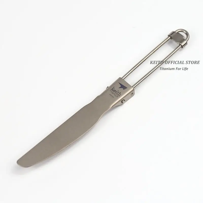 Keith titanio puro mesa plegable cuchillo camping senderismo portátil Mesas de exterior cena Cuchillo ultraligero sólo 13.8G ti5304