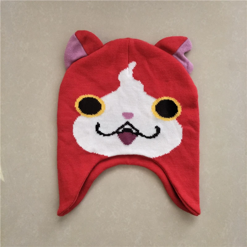 Японские Аниме часы Youkai Jibanyan вязаные шапки для детей осень зима Милая шапка