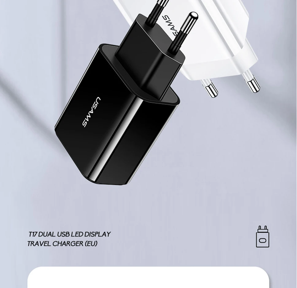 Portable Fast Charger Adapter 5V 2.1A Quick Charging Block With Dual USB Ports And Digital Display For IPhone X 8 7 6 Samsung