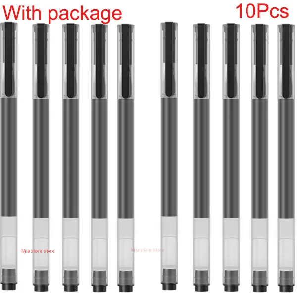 Xiao mi Pen, mi jia, суперпрочный пишущий знак, ручка mi Pen, 0,5 мм, ручки для подписи, гладкие, швейцарские, сменные, mi Kuni, японские чернила - Цвет: 10pcs black