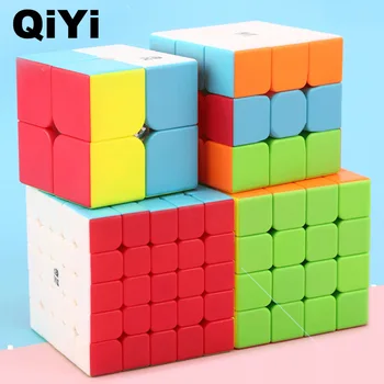 

QIYI Stickerless 4 PCS Set Magic Cube 2x2x2 3x3x3 4x4x4 5x5x5 Speed Cube Rotating Smooth Cubo Magico Classic Kids Toys QY2345SET