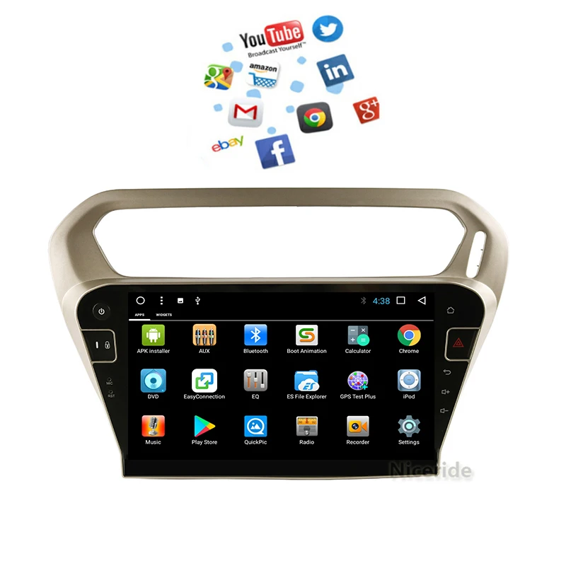 Сенсорный Экран 10 1 &quotAndroid 8 Автомагнитола DVD для Citroen Elysee peugeot 301 Мультимедиа Радио