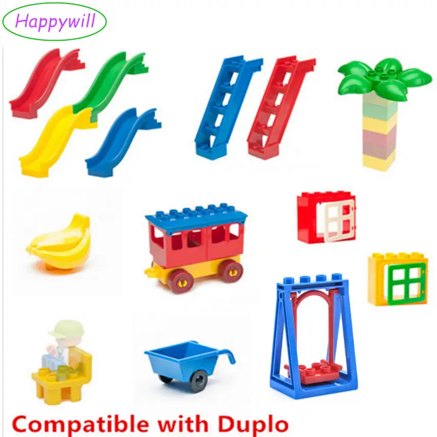 Happywill Big Building Blocks Accessory Bricks Doll Animals Bridge Cart Slide Ladder Swing Compatible Baby Toys Gift baby-building-bricks : image Happywill Big Building Blocks Accessory Bricks Doll Animals Bridge Cart Slide Ladder Swing Compatible Baby Toys Gift baby-building-bricks