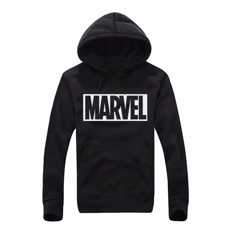 2019 New Marvel Letter Print Black Sweatshirt Men Hoodies Fashion Solid Hoody Men Pullover Men's Tracksuits male coats