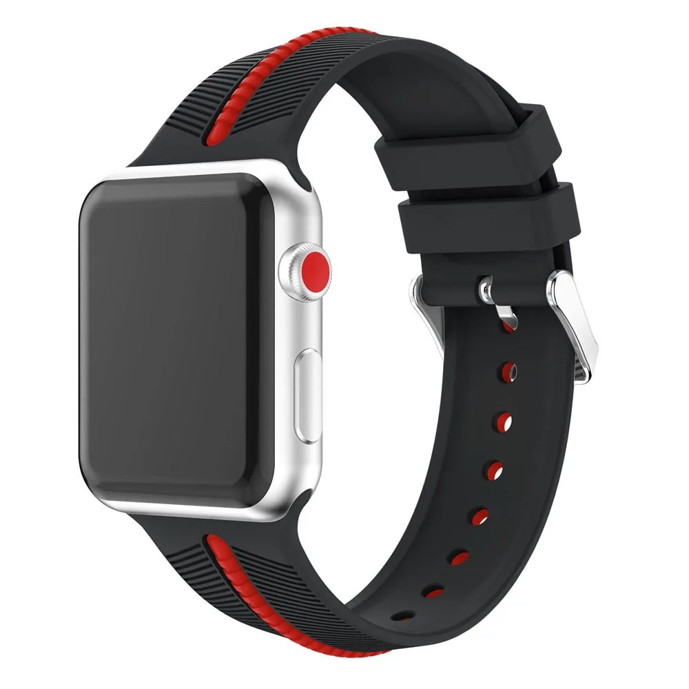 Для iwatch серии 4 3 2 1 ремешок для часов спортивный силиконовый Apple watch 42 мм 44 сменные