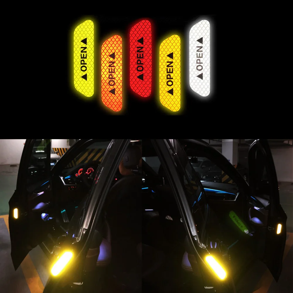 

OPEN Car Door Stickers Auto Warning Safety Mark Reflective Stickers For BMW 6 7 Serive F06 F12 E56 E64 G12 F02 F01 E66 E65