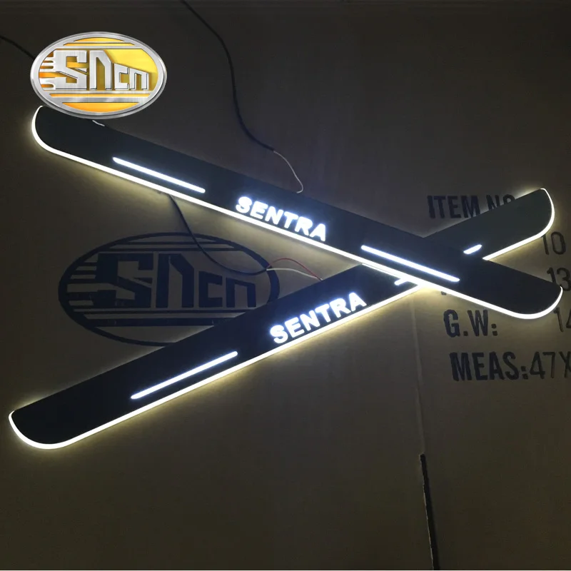  SNCN 4PCS Car LED Door Sill For Nissan Sentra 2015 2016 2017 2018 Ultra-thin Acrylic Dynamic LED We - 32847965838