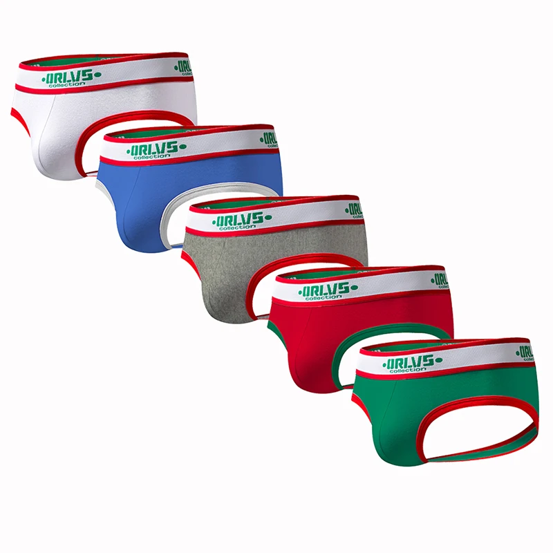 ORLVS 2019 Gay jockstrap 5 шт./партия нижнее белье Танга сетчатые мужские трусики стринги