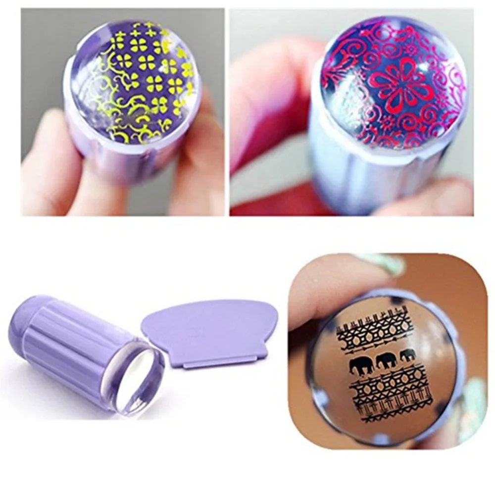 2.8cm Clear Jelly Nail Art Stamper Clear Silicone Light Purple