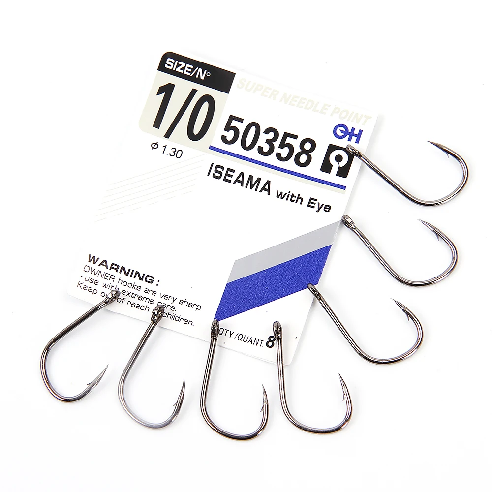 FISH KING 5packs High Carbon ISE Fishing Hook ISEAMA With Eye Carp Catfish Anzol Peche Japan