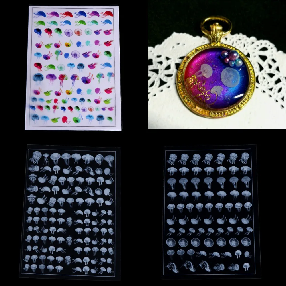 

JAVRICK 1 PC Top Sell Transparent Material Epoxy Jellyfish Mold Making Jewelry Filling For DIY Craft Colorful/White Color