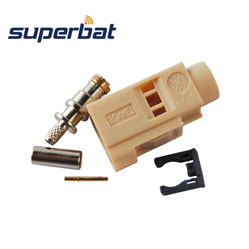 Beige Fakra Code I Crimp Female RF Coaxial Connector for Bluetooth