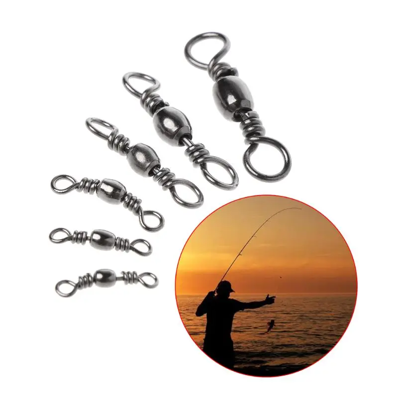 

100 Pcs/Set Fishing Swivel 8 Rings Rolling Tackle Connection Barrel Alloy High Quality Carp Fishing Accessories 6/8/10/12/14/16
