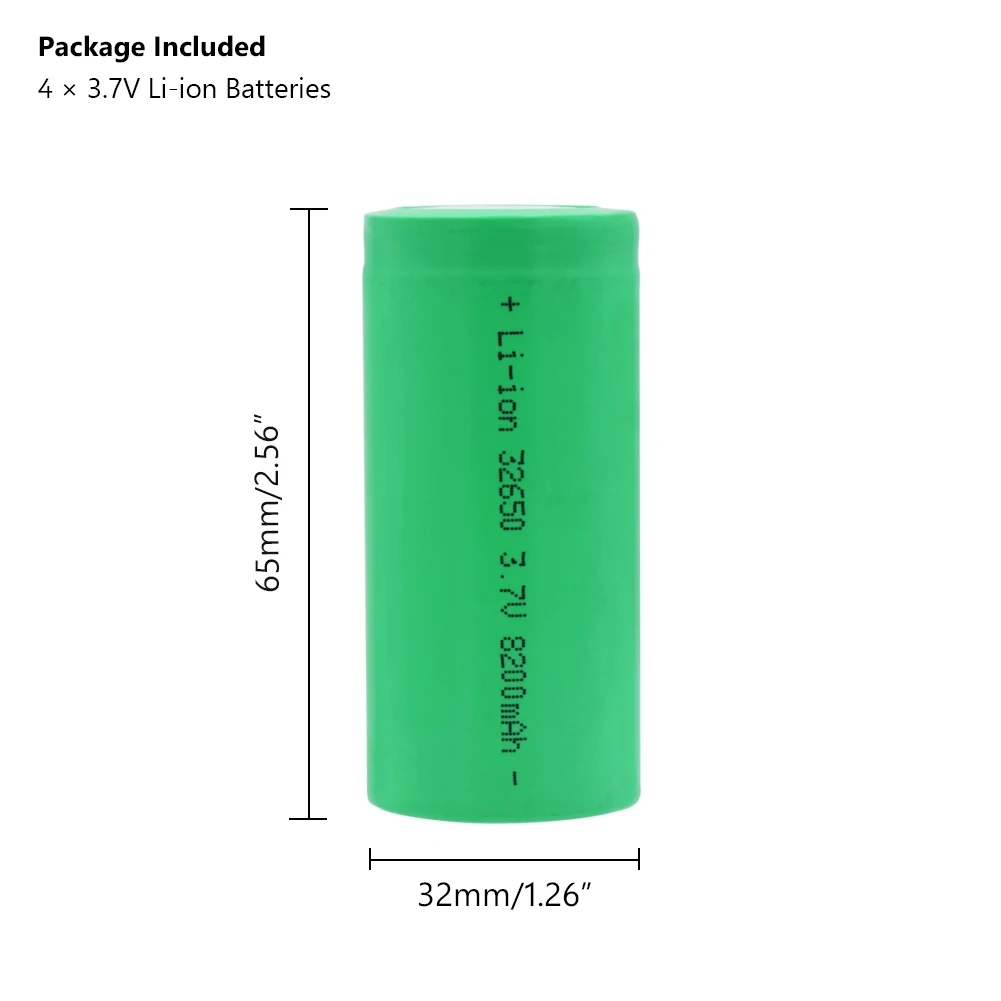 1/2/4/6/8/10 шт. зеленый плоский 8200 мА/ч, 32650 литий-ионные аккумуляторы 3C ток разряда 32650 светодиодный фонарик замена ячеек