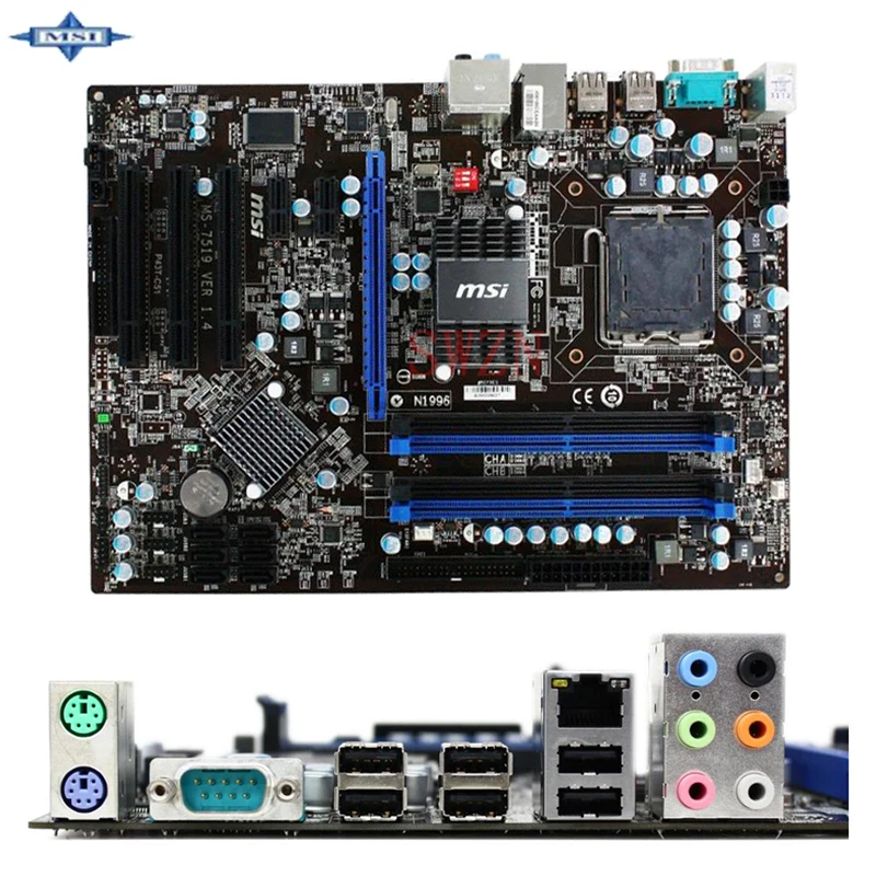 original Used Desktop motherboard For msi P43T C51 P43 support LGA 775