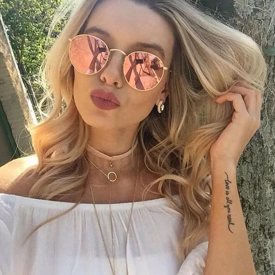 

TRIUMPH VISION Vintage Round Sunglasses Women Polarized Silver Mirror Sun Glasses For Women Retro Brand Oculos Shades Female New