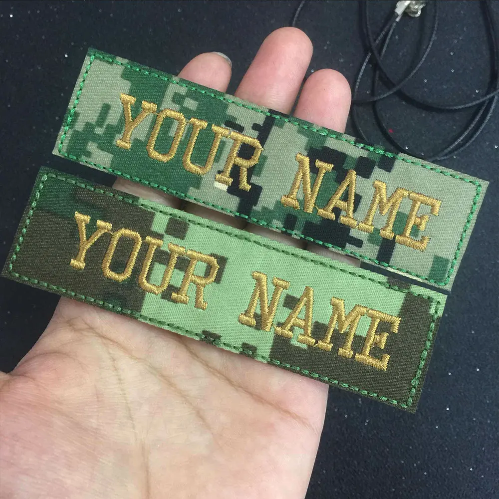 Custom Embroidery Military Name Patch, 2 pcs Personalized Number Tag