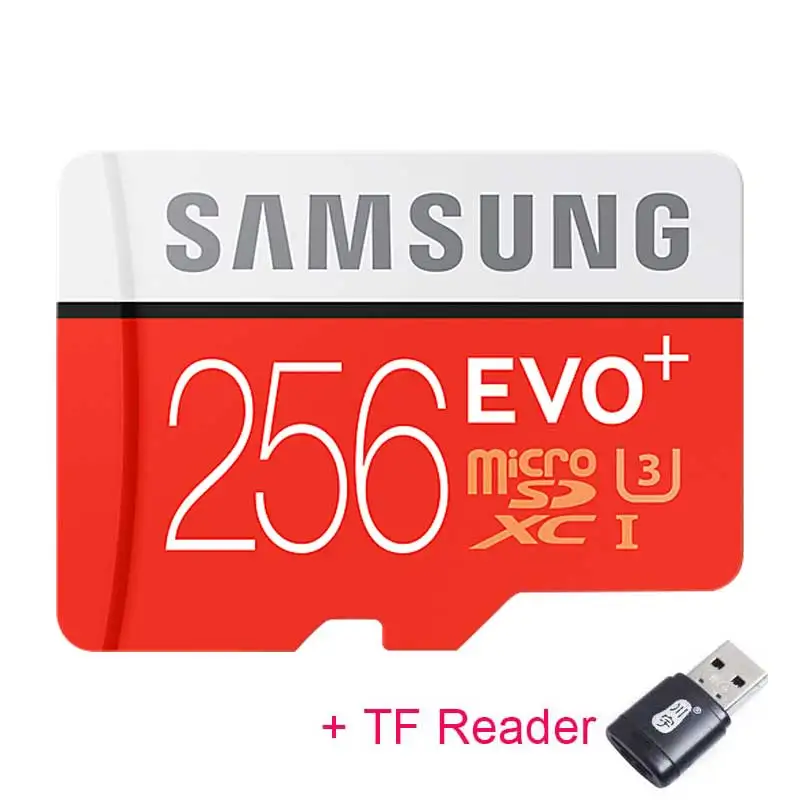 micro sd Samsung Micro SD карты памяти 32 ГБ 64gb128gb 256 г Evo+ EVO Plus Class10 TF карты C10 memoria SDXC UHS-I U1U3 для мобильного телефона карта памяти - Емкость: MC256G plus TFreader